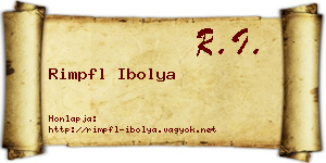 Rimpfl Ibolya névjegykártya